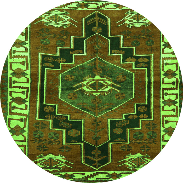 Square Persian Green Traditional Rug, tr644grn
