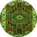 Square Persian Green Traditional Rug, tr644grn