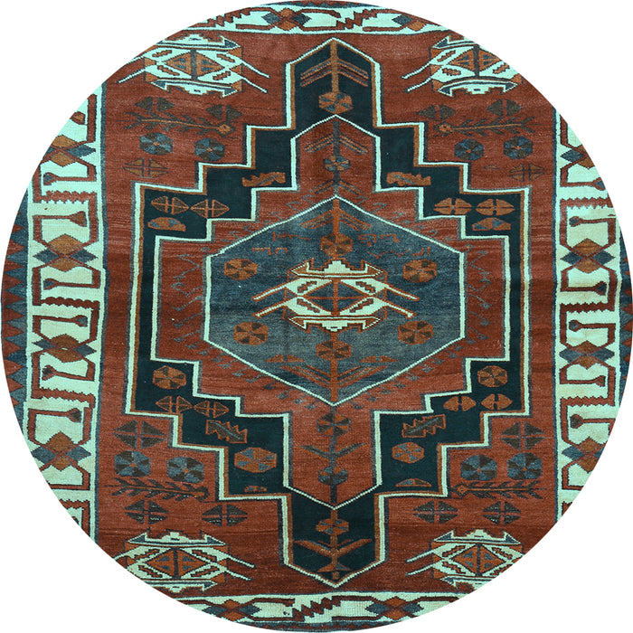 Round Persian Light Blue Traditional Rug, tr644lblu