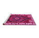 Sideview of Machine Washable Persian Pink Traditional Rug, wshtr644pnk