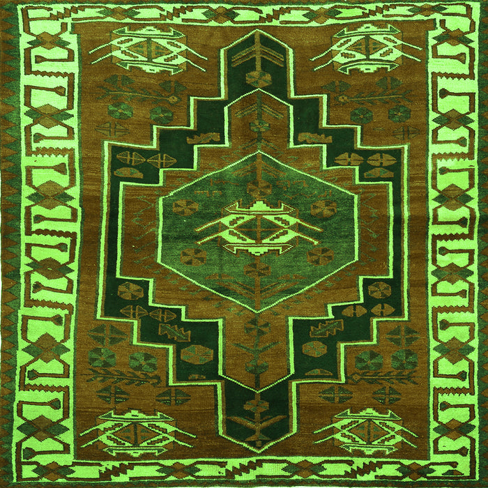 Serging Thickness of Persian Green Traditional Rug, tr644grn