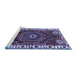 Sideview of Machine Washable Persian Blue Traditional Rug, wshtr644blu