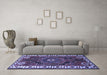 Machine Washable Persian Blue Traditional Rug in a Living Room, wshtr644blu