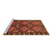 Sideview of Machine Washable Persian Brown Traditional Rug, wshtr645brn