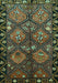 Machine Washable Persian Turquoise Traditional Area Rugs, wshtr645turq