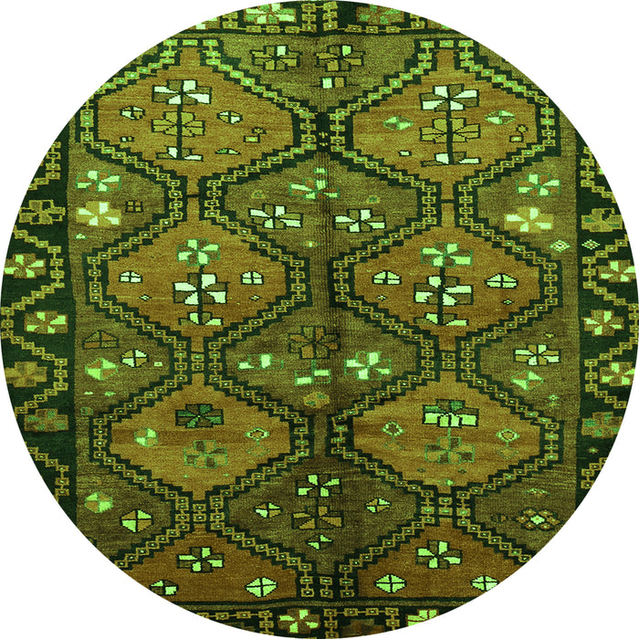 Square Persian Green Traditional Rug, tr645grn