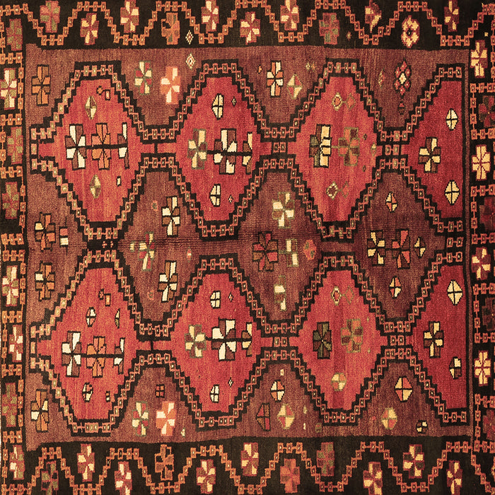 Square Machine Washable Persian Brown Traditional Rug, wshtr645brn
