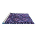 Sideview of Machine Washable Persian Blue Traditional Rug, wshtr645blu