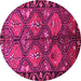 Round Persian Pink Traditional Rug, tr645pnk