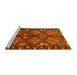 Sideview of Machine Washable Persian Yellow Traditional Rug, wshtr645yw