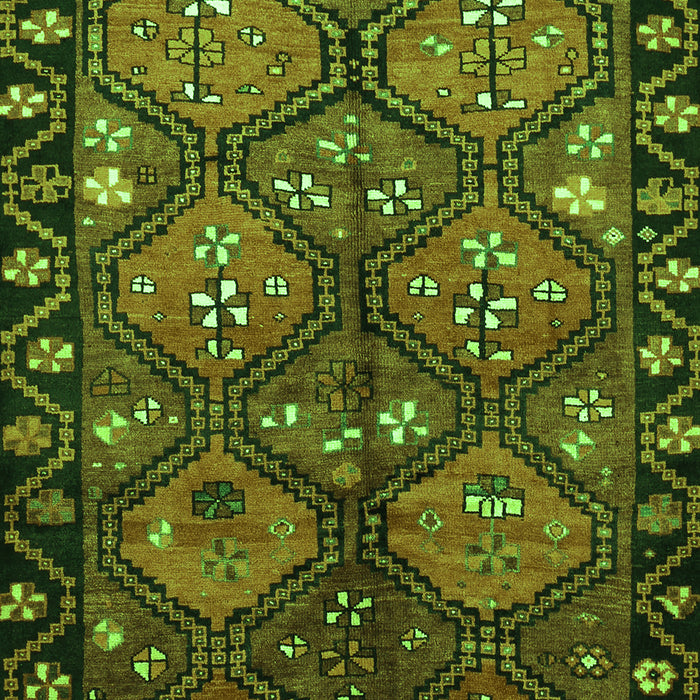 Serging Thickness of Machine Washable Persian Green Traditional Area Rugs, wshtr645grn