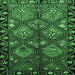 Square Machine Washable Persian Emerald Green Traditional Area Rugs, wshtr645emgrn