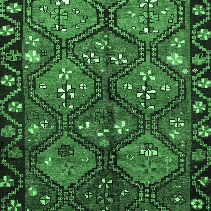 Machine Washable Persian Emerald Green Traditional Area Rugs, wshtr645emgrn