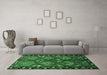 Machine Washable Persian Emerald Green Traditional Area Rugs in a Living Room,, wshtr645emgrn