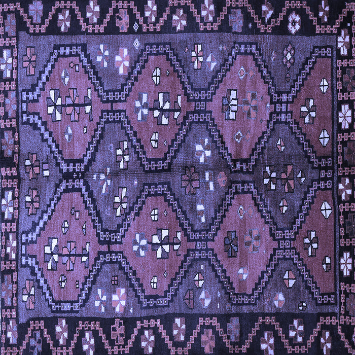 Square Machine Washable Persian Blue Traditional Rug, wshtr645blu