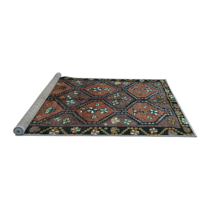 Sideview of Machine Washable Persian Light Blue Traditional Rug, wshtr645lblu