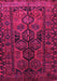 Machine Washable Persian Pink Traditional Rug, wshtr646pnk