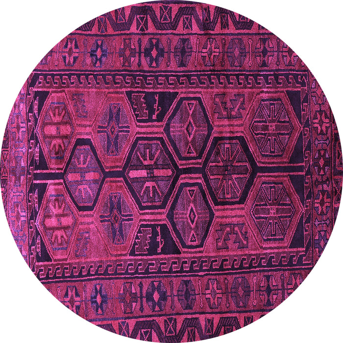Round Machine Washable Persian Purple Traditional Area Rugs, wshtr646pur