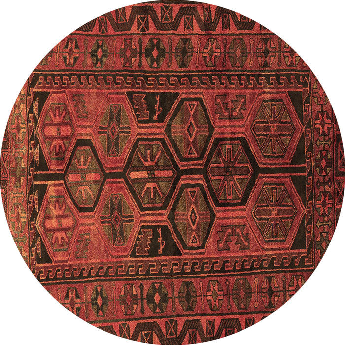 Round Persian Brown Traditional Rug, tr646brn