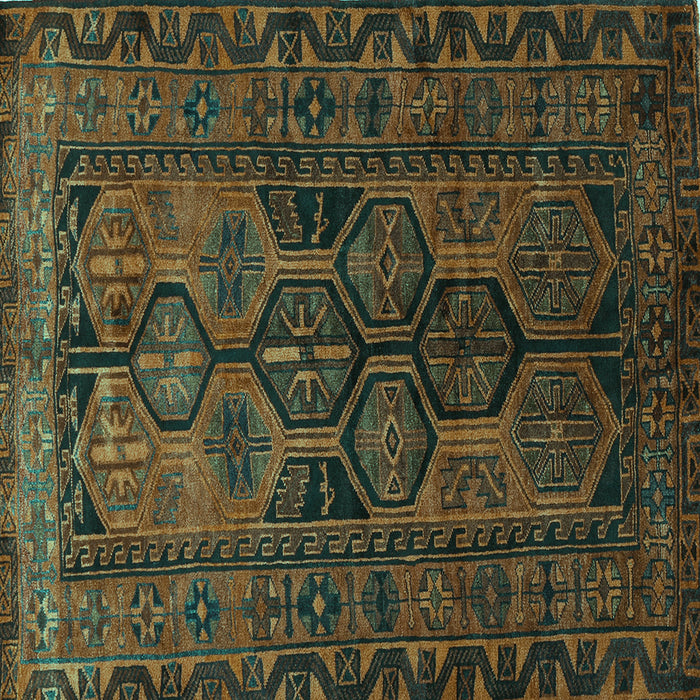 Square Persian Turquoise Traditional Rug, tr646turq