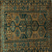 Square Persian Turquoise Traditional Rug, tr646turq