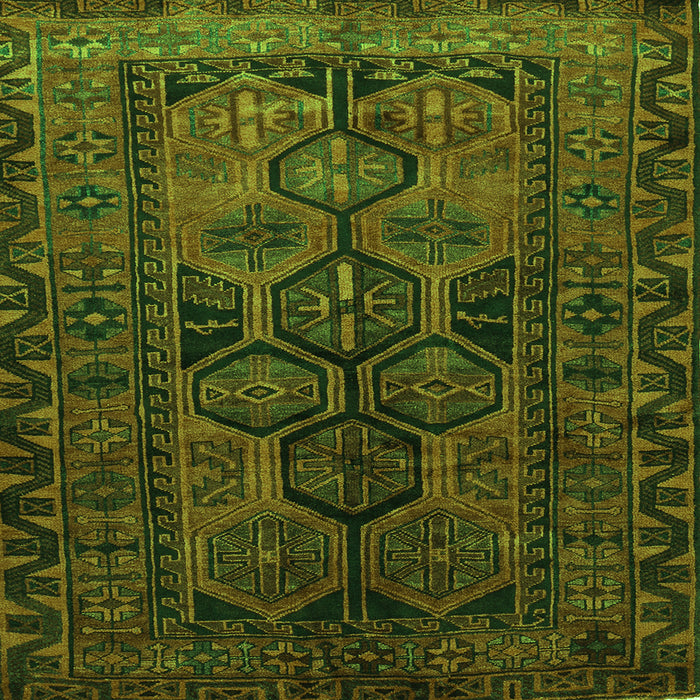 Round Machine Washable Persian Green Traditional Area Rugs, wshtr646grn