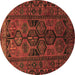 Round Machine Washable Persian Brown Traditional Rug, wshtr646brn