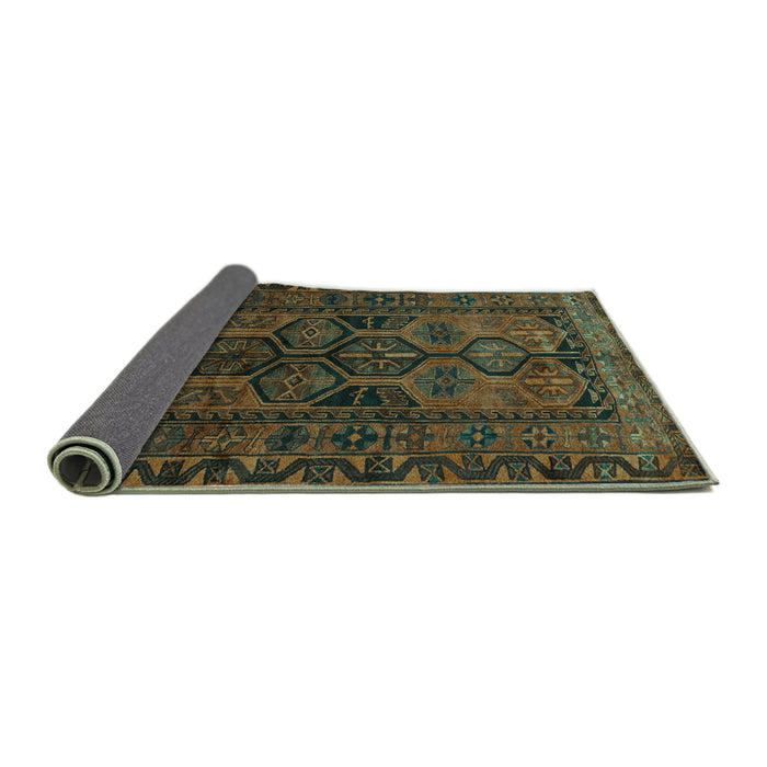Sideview of Persian Turquoise Traditional Rug, tr646turq