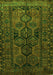 Serging Thickness of Machine Washable Persian Green Traditional Area Rugs, wshtr646grn