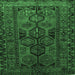 Square Machine Washable Persian Emerald Green Traditional Area Rugs, wshtr646emgrn