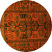 Round Persian Yellow Traditional Rug, tr646yw