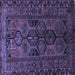 Square Machine Washable Persian Blue Traditional Rug, wshtr646blu