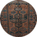 Round Persian Light Blue Traditional Rug, tr646lblu