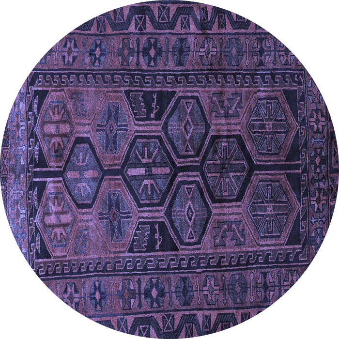 Round Persian Blue Traditional Rug, tr646blu