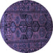 Round Persian Blue Traditional Rug, tr646blu