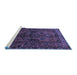 Sideview of Machine Washable Persian Blue Traditional Rug, wshtr646blu