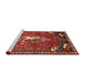 Sideview of Machine Washable Traditional Dark Almond Brown Rug, wshtr647