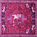 Square Machine Washable Animal Pink Traditional Rug, wshtr647pnk