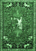 Machine Washable Animal Emerald Green Traditional Area Rugs, wshtr647emgrn