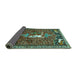 Sideview of Animal Turquoise Traditional Rug, tr647turq