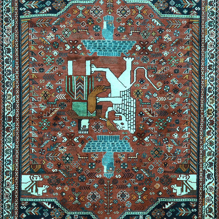 Animal Light Blue Traditional Rug, tr647lblu