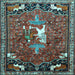 Square Animal Light Blue Traditional Rug, tr647lblu