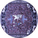 Round Animal Blue Traditional Rug, tr647blu