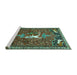 Sideview of Machine Washable Animal Turquoise Traditional Area Rugs, wshtr647turq