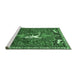 Sideview of Machine Washable Animal Emerald Green Traditional Area Rugs, wshtr647emgrn