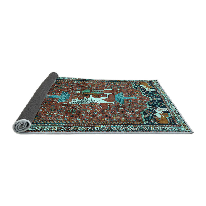 Sideview of Animal Light Blue Traditional Rug, tr647lblu