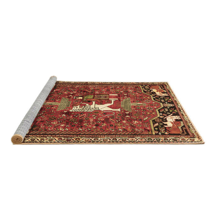 Sideview of Machine Washable Animal Brown Traditional Rug, wshtr647brn