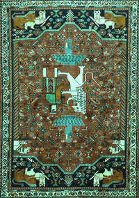 Animal Turquoise Traditional Rug, tr647turq