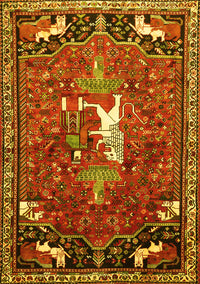 Animal Yellow Traditional Rug, tr647yw