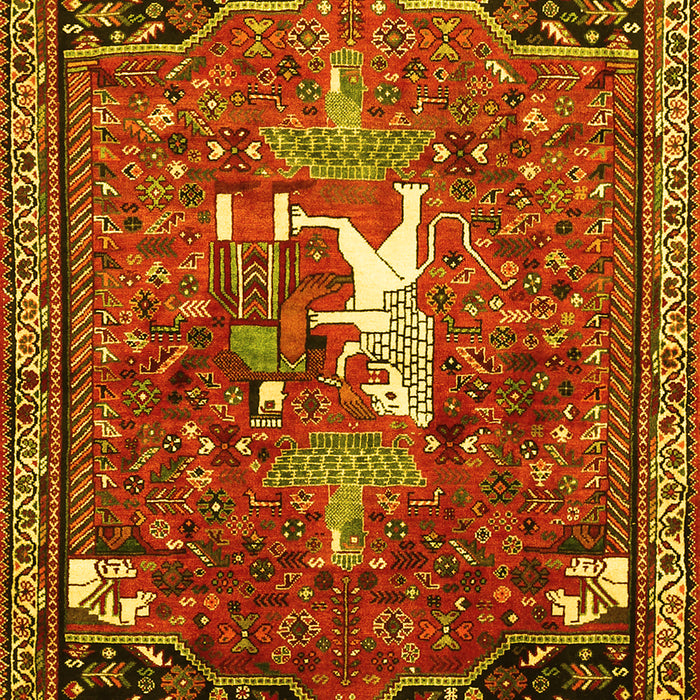 Animal Yellow Traditional Rug, tr647yw